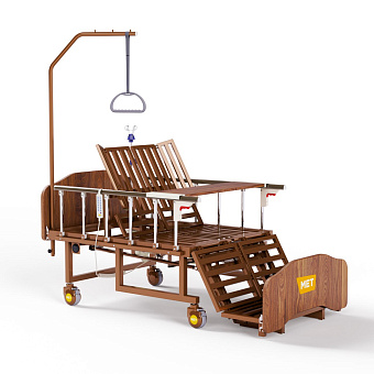 Медицинская кровать для лежачих больных с  USB, электрорегулировками, переворотом и туалетом (без матраса)