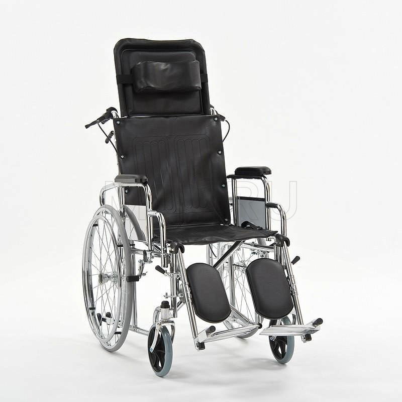 Кресло-коляска с высокой спинкой сиденье -кож.зам. FS954GC-46, Кресло-коляска с высокой спинкой сиденье -кож.зам.