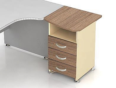 МЕТ Modern М20.4+М36+М22 Каркас приставной тумбы с правым топом MET