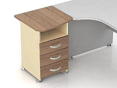 МЕТ Modern К37.18 Тумба (левая)3 ящика и топ, приставляемый к расширению эргономичного стола от производителя