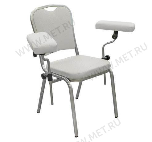 ДР01 Донорский стул-кресло каркас белый, к/з  Fortuпa Lt.Gгey (светло-серый) от производителя