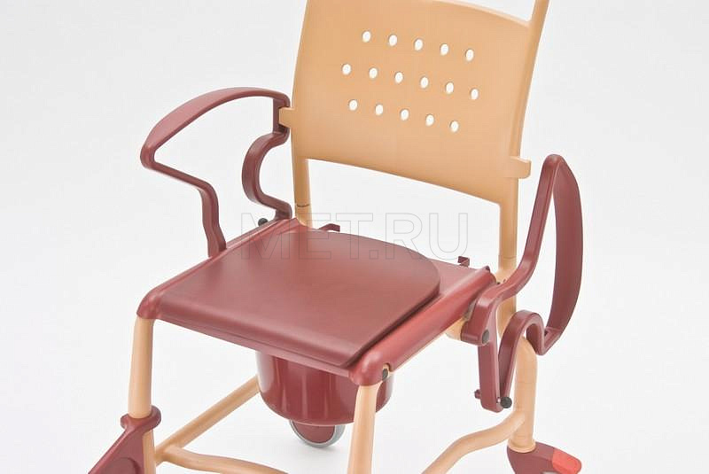 REBOTEC Bonn, Германия Стул-туалет на колесах усиленный, бежевый/рубин МЕТ