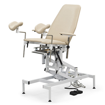 Гинекологическое кресло  с регулировкой высоты бежевое, на электроприводе