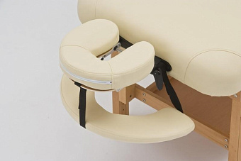 Стол массажный стационарный с рамой из бука, бежевый