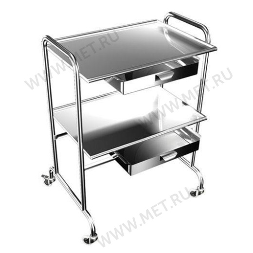 СИя. (2-2)мп Инструментальный двухполочный столик с выдвижными ящиками от производителя