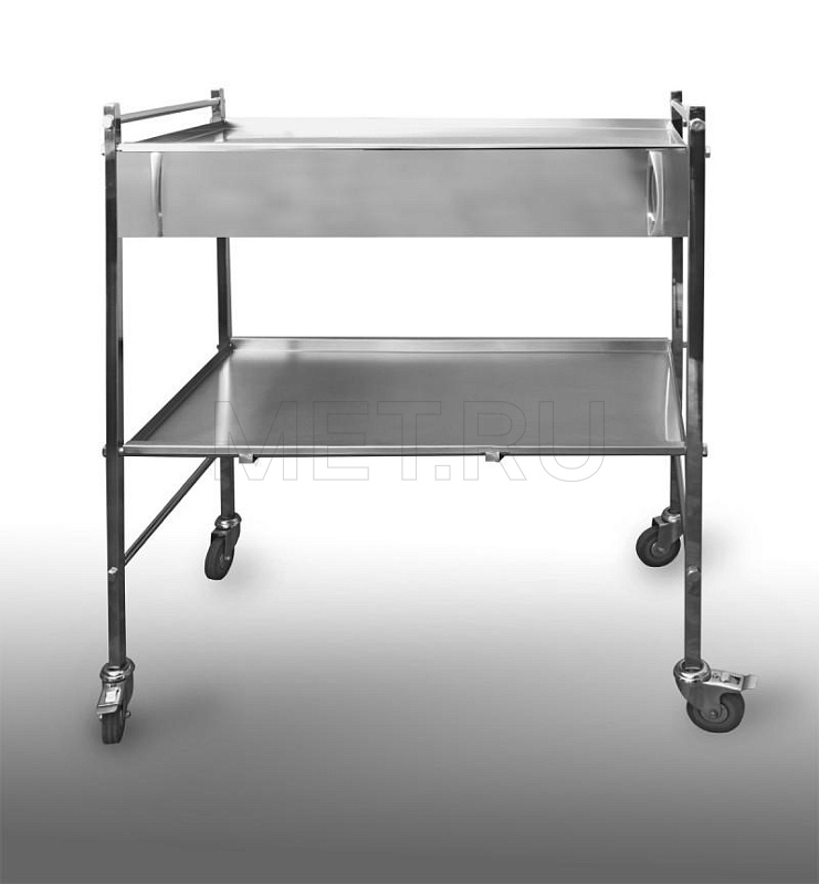 СИ.(2Н-1)мп Инструментальный двухполочный столик из нерж.стали