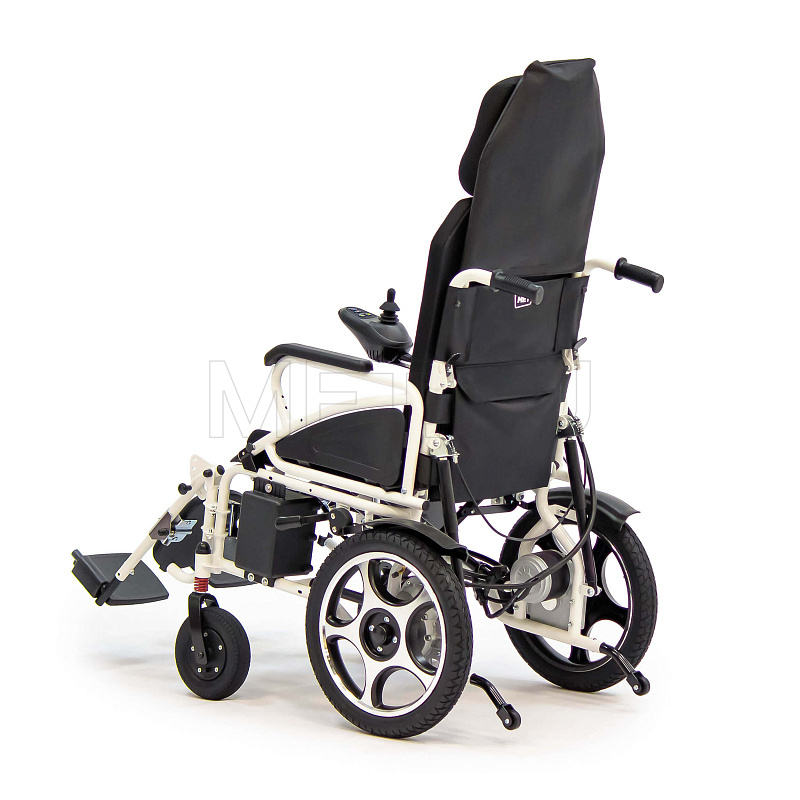 MET COMFORT 85 Электрическая, складная кресло коляска раскладываемая в горизонталь, с self-откидной спинкой MET