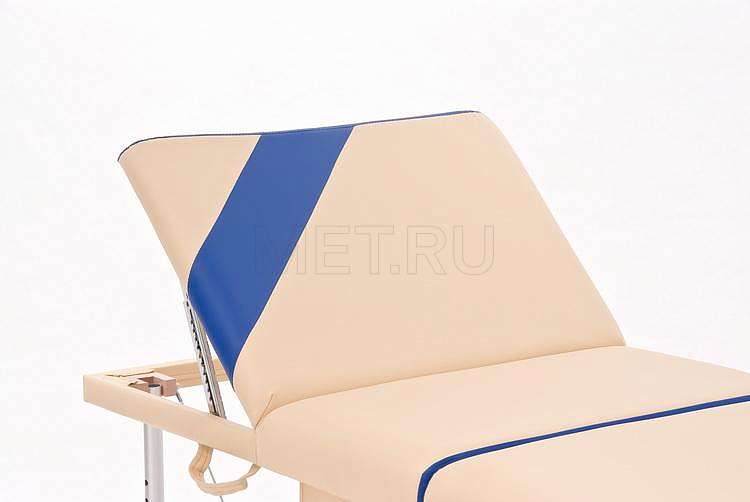 JF AL01А Складной трёхсекционный алюминиевый массажный стол, бежево-синий MET