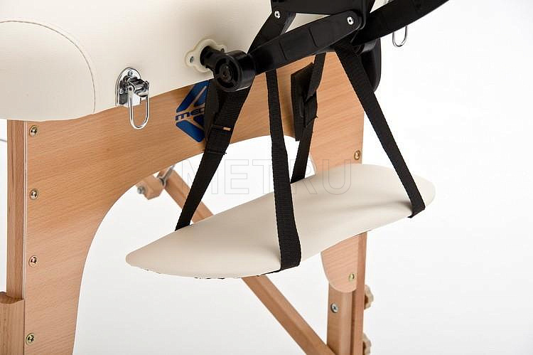 Med-Mos JF-AY01 Массажный стол складной  двухсекционный на деревянном каркасе, бежевый