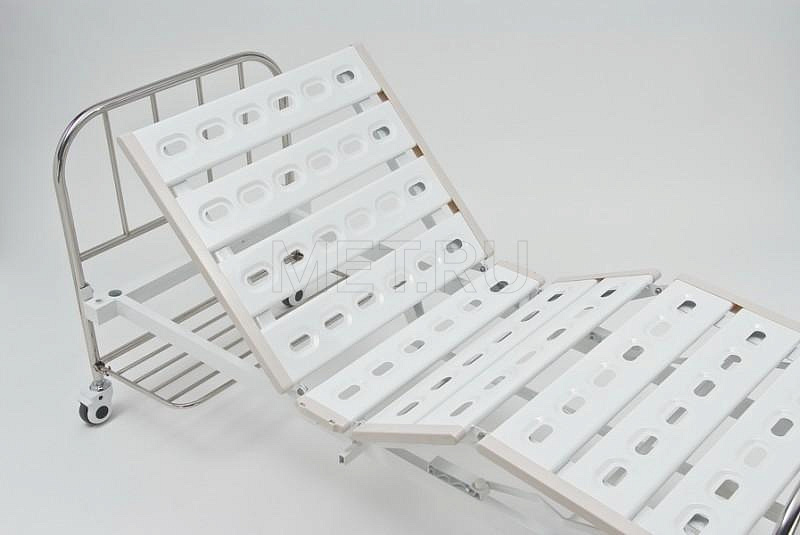 RS104-A Кровать медицинская механическая со спинками из нержавеющей стали МЕТ