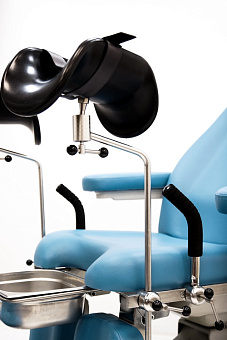 Кресло гинекологическое электроприводное в комплекте со стулом врача, синее