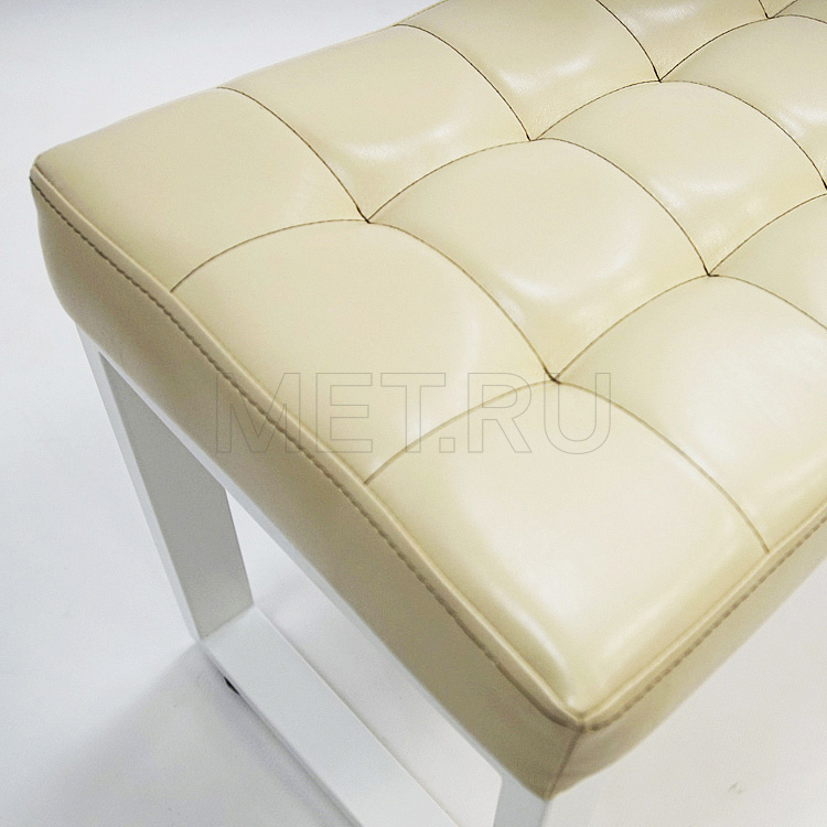 Сканди Банкетка 1000 мм (каркас белый / обивка бежевая) MET