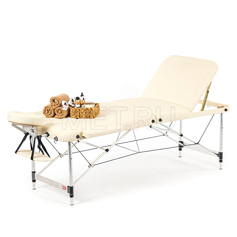 MET Comfort A3 Стол массажный, алюминиевый 3-х секционный, кремовый