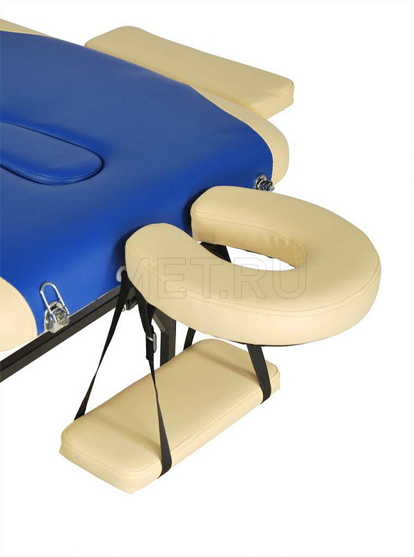 JFST02 (БЕЖ/СИН) Стальной массажный стол с поднимающейся лимфодренажной секцией МЕТ