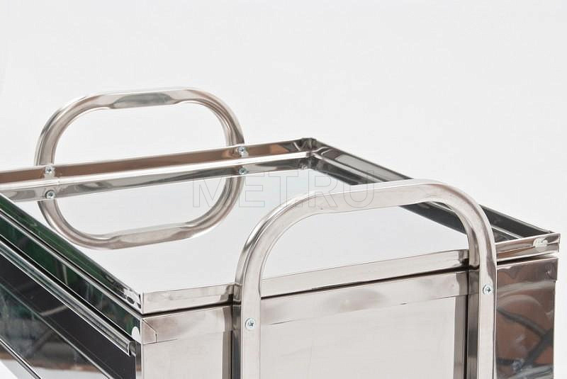 СМ.03.01 Н Стол манипуляционный 3 полки, выдвижной ящик (нерж) МЕТ