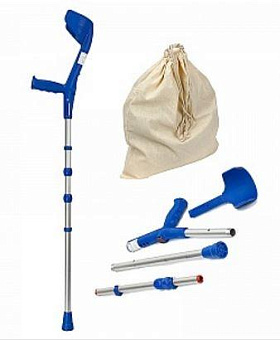 Складной локтевой костыль, канадка, синий