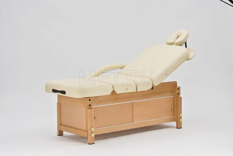 Wendermann Wood 2A Массажный стол стационарный с рамой из бука, кремовый MET