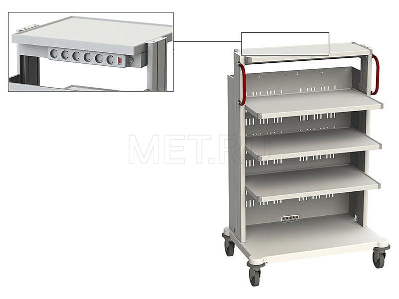SA-9 Стойка медицинская для аппаратуры, широкая MET
