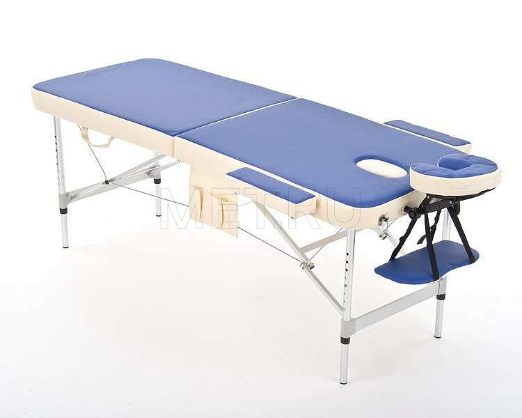 JF AL01А Стол массажный переносной алюм. син-крем/мк MET