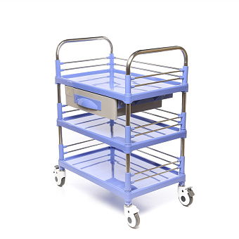 Стол манипуляционный медицинский с выдвижным ящиком, трехполочный