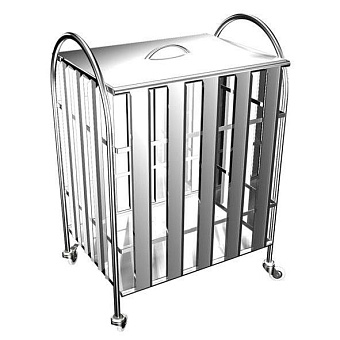 Стол-тележка  из нержавеющей стали для хозяйственных нужд