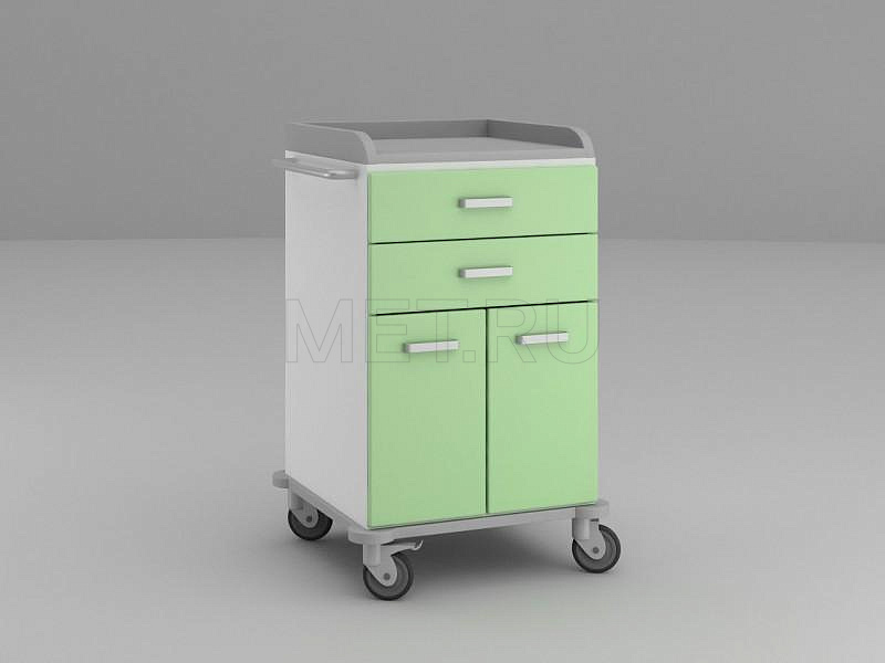 ТММ-0107 Стол анестезиолога с двумя ящиками и распашными дверцами от производителя