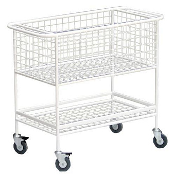 Тележка медицинская с верхней корзиной и полкой 100х50 см