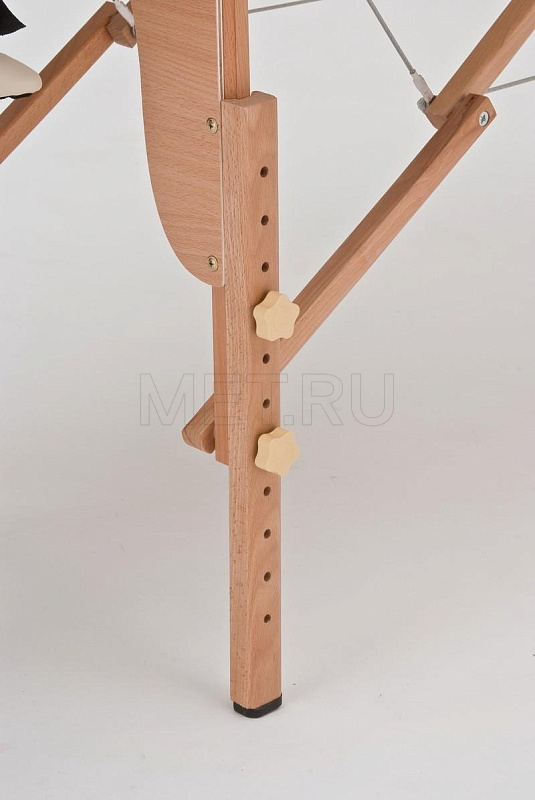 Wendermann Wood Oval-01 Стол массажный переносной на деревянном каркасе, кремовый-синий MET