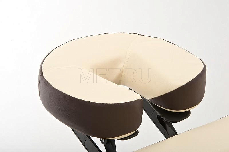 JF-AY01 Стол массажный переносной на деревянном каркасе, кремовый/коричневый МЕТ