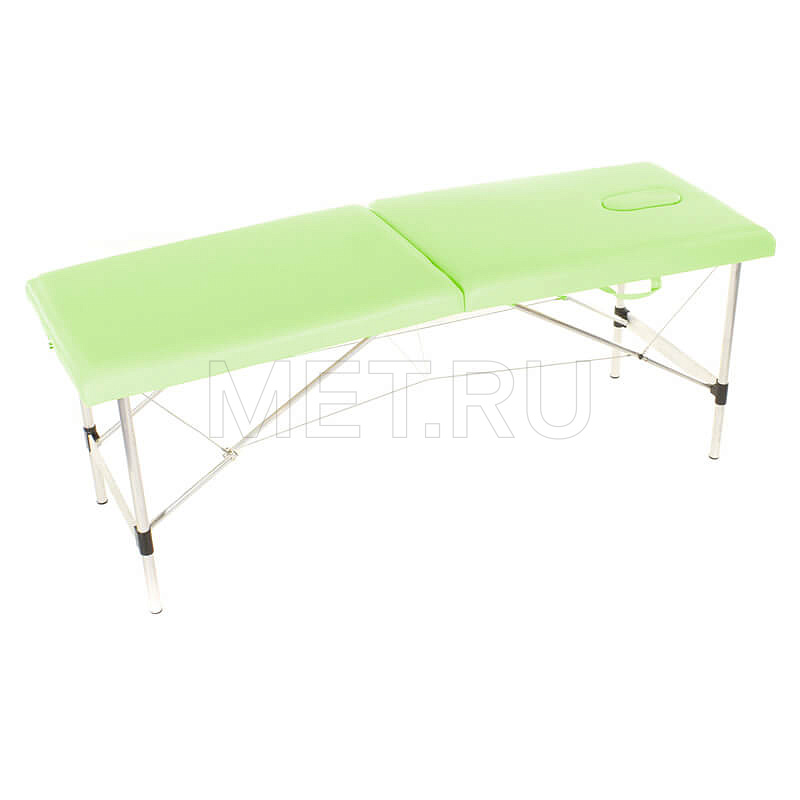 Med-Mos JFAL01-F Складной массажный стол на алюминиевом каркасе, фисташковый