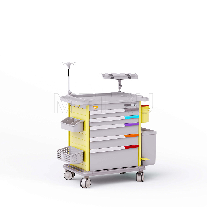 MET PSC-160 Тележка медицинская универсальная желтая 