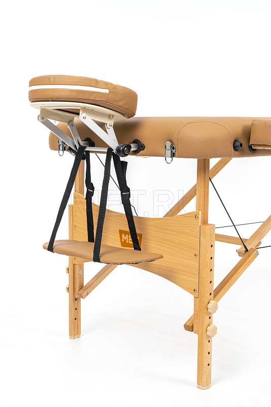 MET Comfort PRO W3 Стол массажный на деревянном каркасе, с трёхсекционной панелью коричневого цвета