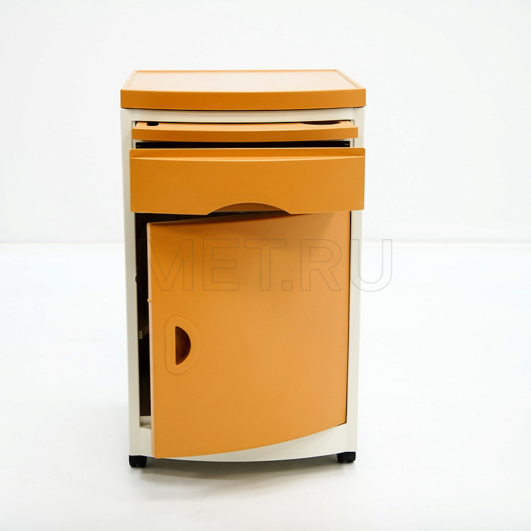 МЕТ ТK-110 Тумба прикроватная бежевая, фасады - охра