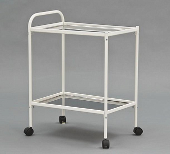 Инструментальный столик  передвижной  с двумя полками из нерж.стали