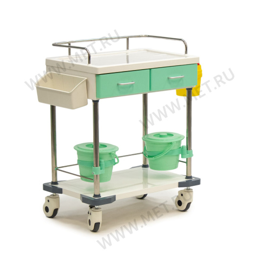 MET BLZ 026 Столик манипуляционный медицинский с полкой и выдвижными ящиками от производителя