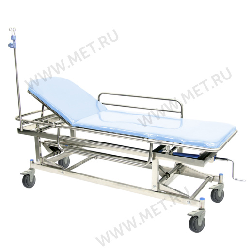 MET INOX Тележка-каталка для перевозки больных с регулировкой высоты  из нерж.стали, колеса D=150mm от производителя
