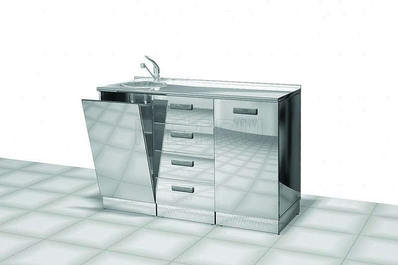 Комплект мебели из нержавеющей стали. Ширина 150 см, глубина 60 см, высота 90 см №1 Комплект мебели из нержавеющей стали. Ширина 150 см, глубина 60 см, высота 90 см