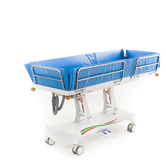 Тележка-каталка для мытья пациентов с электроприводом регулировки высоты, с аккумулятором