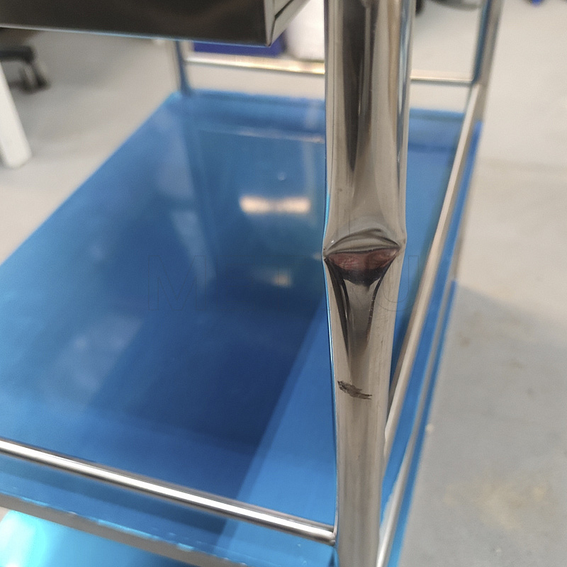 МЕТ ТN-400 Столик манипуляционный из нержавеющей стали с тремя полками и ящиком от производителя