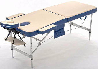 Стол массажный переносной алюм. крем-син/мк