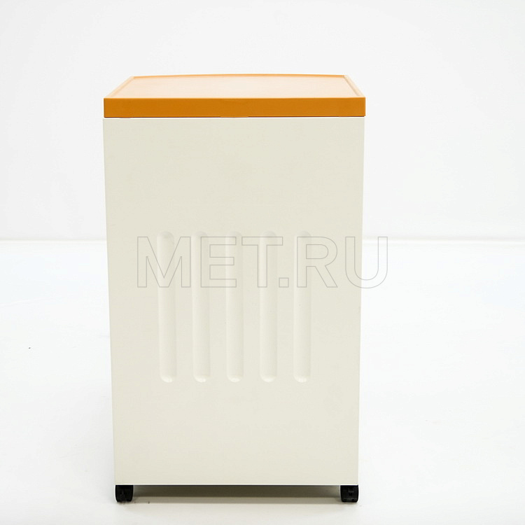 МЕТ ТK-110 Тумба прикроватная бежевая, фасады - охра МЕТ