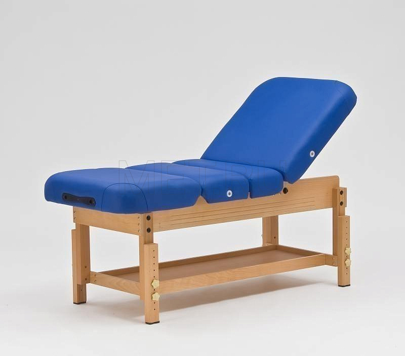 Wendermann Wood 0A Массажный стол-креcло с рамой из бука, синий МЕТ