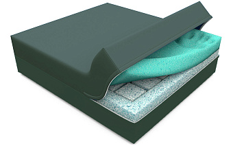 Противопролежневая подушка из штробированного ПВВ с верхним слоем из вискоэластичной пены