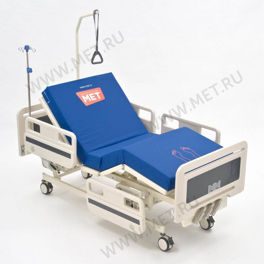 MET ЛЕГО М3 (MET QM-240) Функциональная медицинская кровать с механическими регулировками металлического ложа и пластиковыми боковыми ограждениями от производителя
