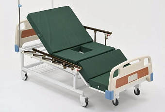 Кровать-кресло функциональная механическая, с туалетом, с матрасом в комплекте