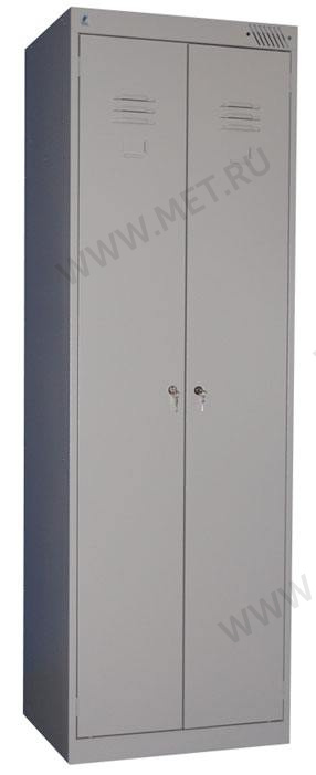 ШРК 22-600 (60*49*185) Шкаф (двухсекционный локер) металлический для одежды,серый, разборный от производителя