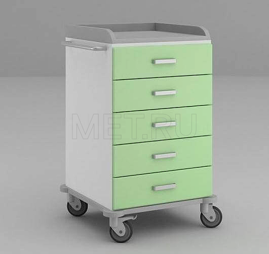 ТММ-0104 Стол анестезиолога с пятью выдвижными ящиками среднего формфактора от производителя