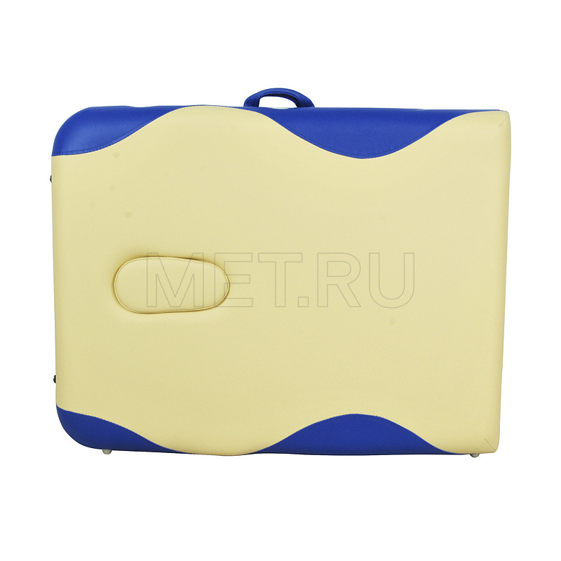 Med-Mos JFAL01А Стол массажный переносной 2-х секционный бежевый с синей волной MET