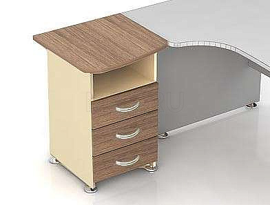 МЕТ Modern К37.19 Тумба(левая) с 3 ящиками и топом, приставляемым к расширению эргономичного стола от производителя