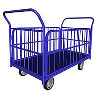 700х1200 мм, 700 кг Тележка с трубчатыми бортами для перевозки мягких грузов весом до 700 кг